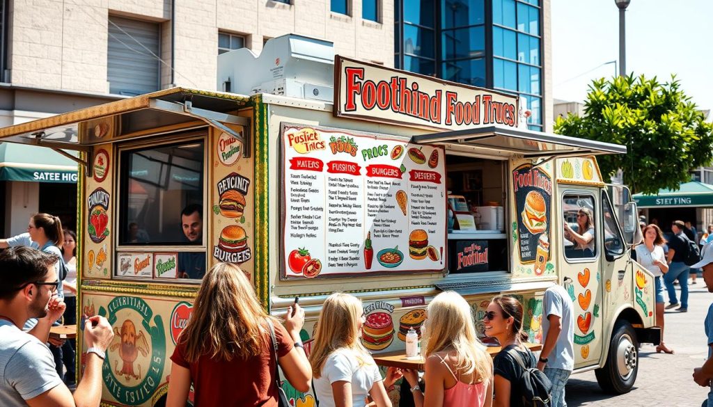 Food truck menu showcasing culinary creativity