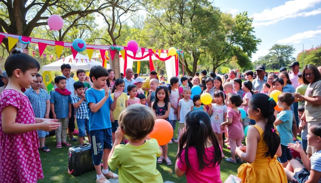 kids' entertainers showcasing their skills at community events