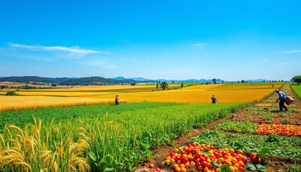 African agricultural landscape showcasing crop diversity