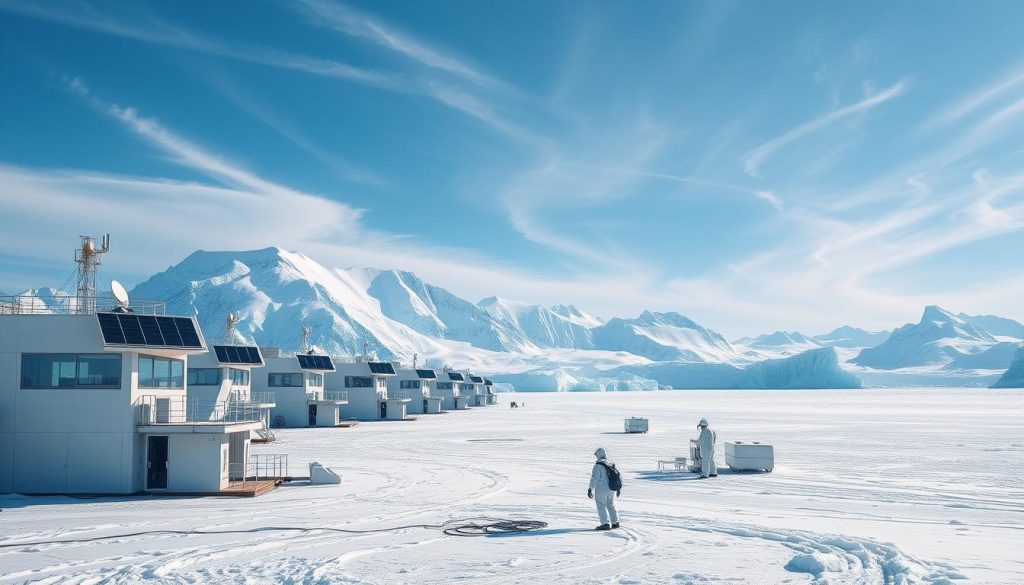 Antarctic research stations