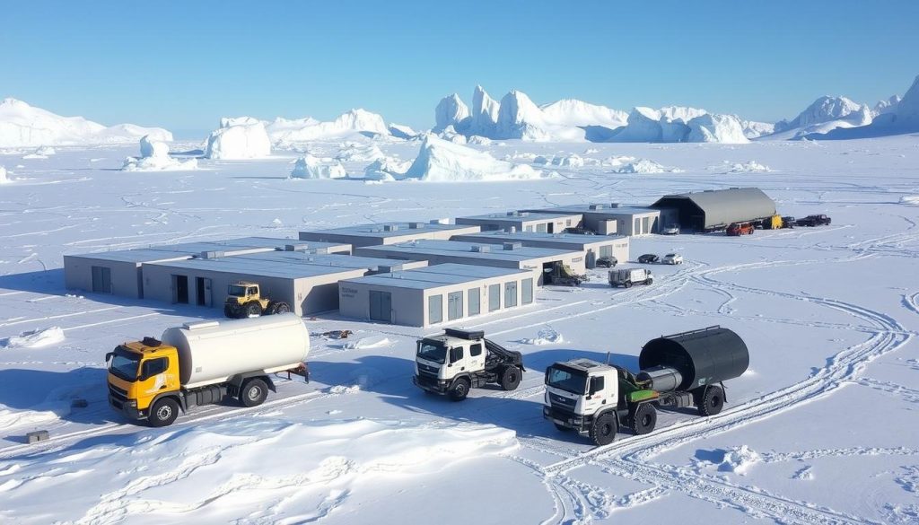 base setup in Antarctica