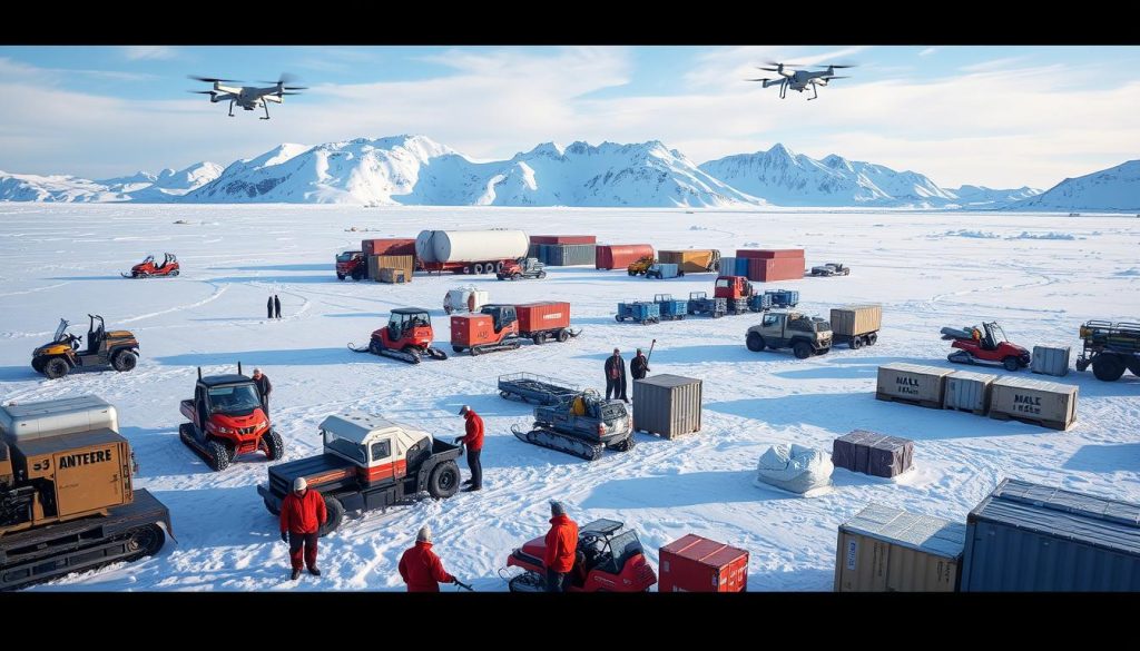 logistical services for research station management in Antarctica