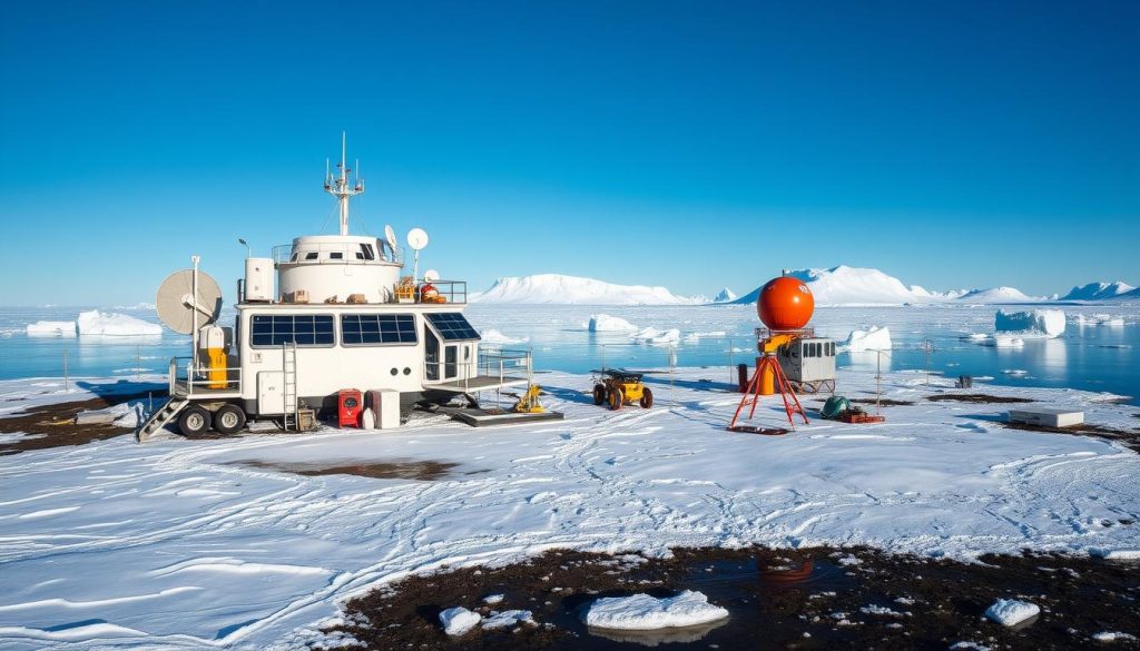 research equipment in Antarctica