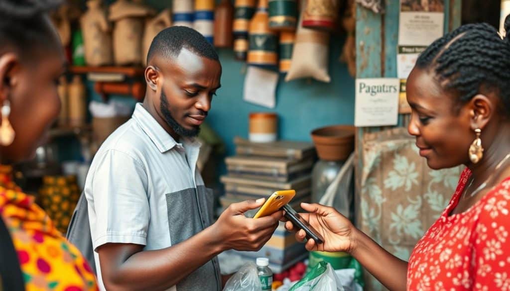 African entrepreneurs using mobile payment systems for business transactions
