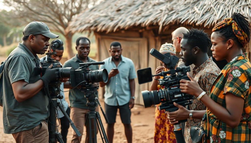 African film production team shooting content for digital platforms