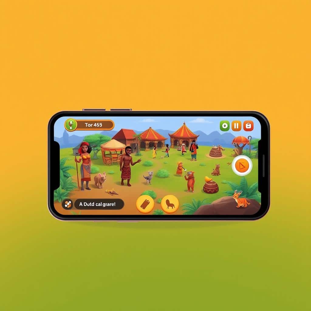 African mobile gaming app with culturally relevant characters