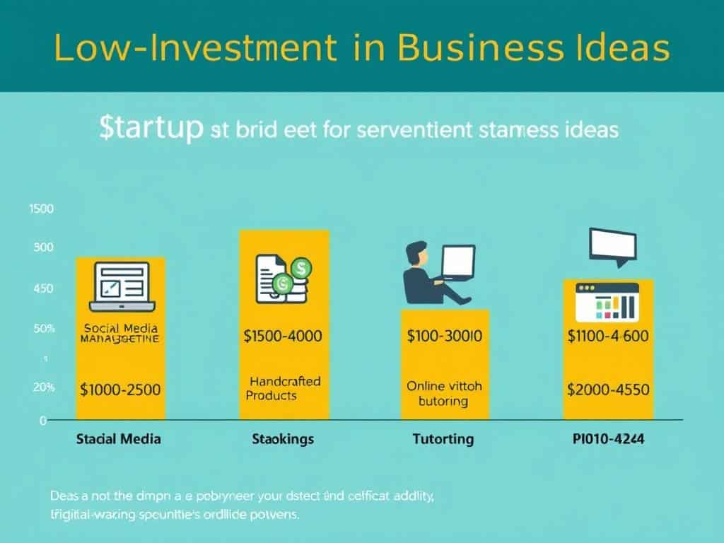 Comparison of startup costs for low-investment business ideas