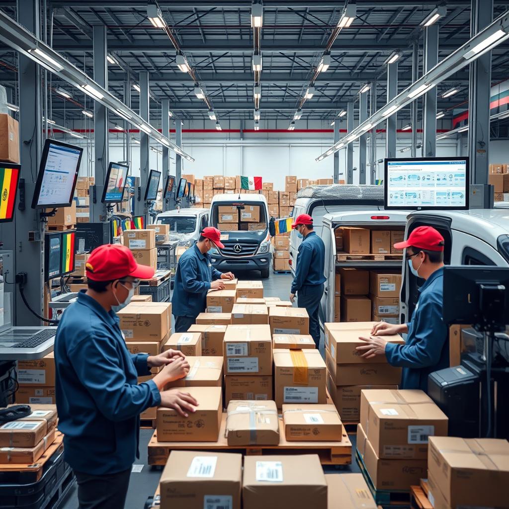 Cross-border e-commerce logistics operation in South America