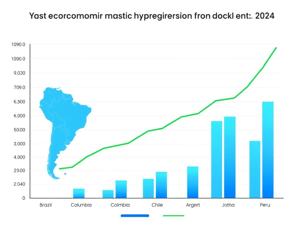 Graph showing economic growth trends in major South American economies