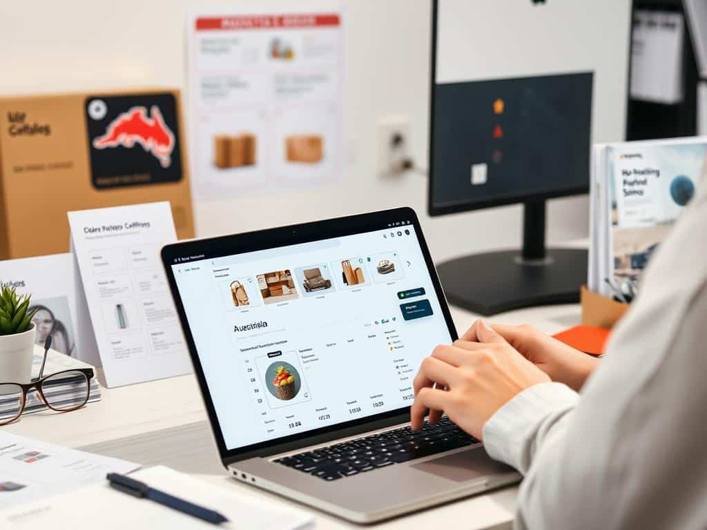 Person managing online dropshipping store for business ideas in Australia