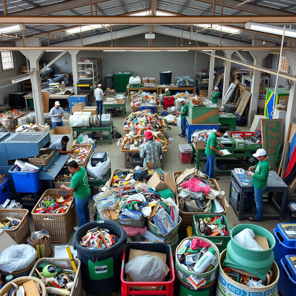 Recycling and upcycling operation in South America turning waste into products